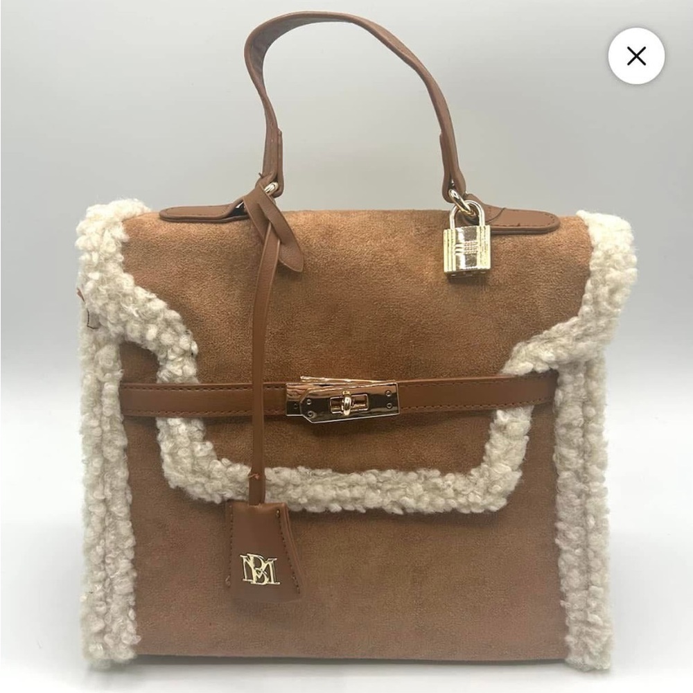 Brown Shearling Tote Bag